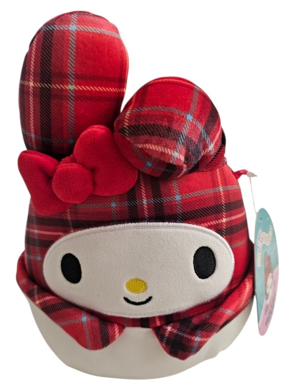 Squishmallow Sanrio My Melody Red Plaid Plush with Bow